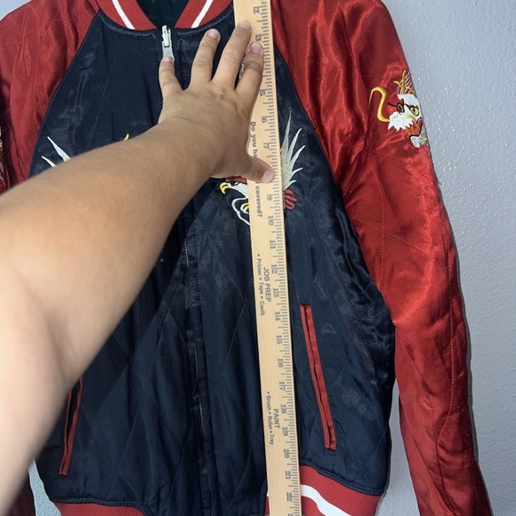 Sukajan Japan Korea Vintage Reversible Tiger Eagle Bomber 88-89 Jacket SZ Small - Picture 6 of 7